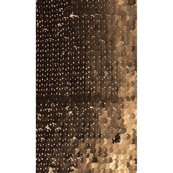 NBD Willa Jumpsuit Medium Revolve Gold Sequin Pockets Plunging Neckline - Picture 8 of 8